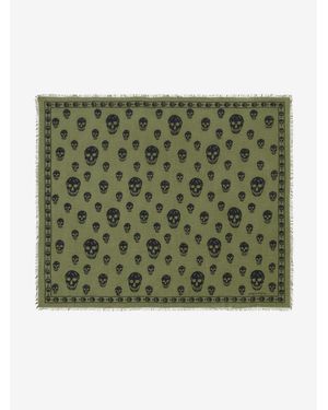 McQueen Classic Skull Scarf - Green