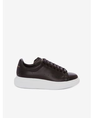McQueen Leather Oversized Trainers - Black