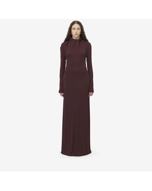 McQueen ドレープネックライン ドレス - パープル