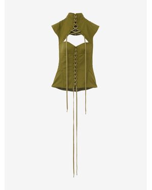 McQueen Cut-Out Corset Top - Green