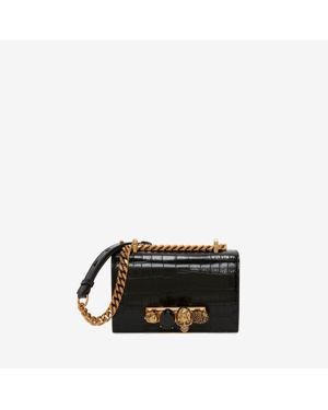 McQueen ミニ ジュエルド サッチェル - ブラック