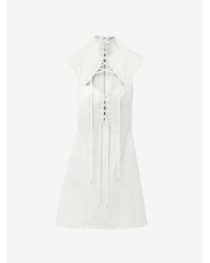 McQueen Cut-Out Corset Mini Dress - White