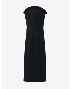 McQueen Crepon Trim Evening Dress - Black