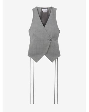 McQueen Corset Laced Waistcoat - Grey
