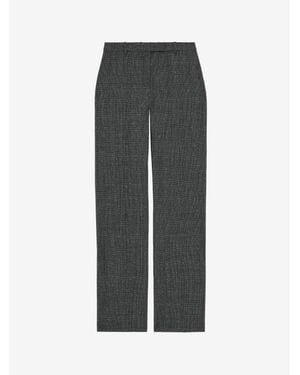 McQueen Flecked Glen Check Tailored Trousers - Grey