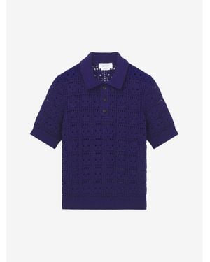 McQueen Skull Crochet Polo Shirt - Blue