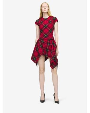 McQueen Macqueen' Tartan Mini Dress - Red
