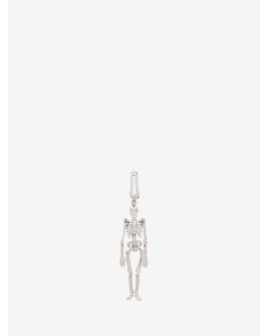 McQueen Dancing Skeleton Earring - White