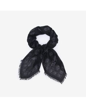 McQueen クラシック スカル フーラード - ブルー