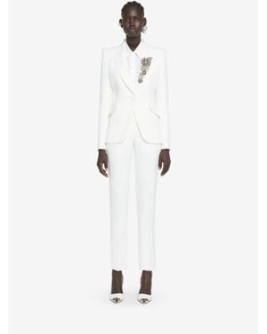 McQueen Leaf Crepe Cigarette Trouser - White