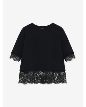 McQueen Lace Detail T-Shirt - Blue