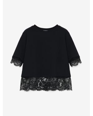 McQueen Lace Detail T-Shirt - Blue
