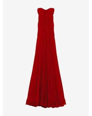 McQueen Bustier Evening Dress - Red