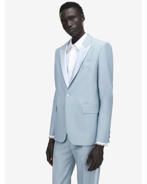 McQueen Wool Mohair Single-Breasted Jacket - Blue