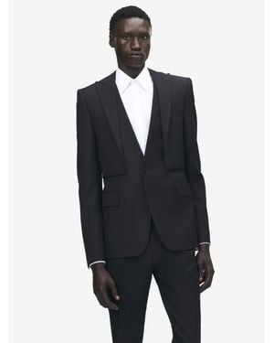 McQueen Trompe-L'Œil Single-Breasted Jacket - Blue