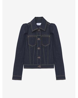 McQueen Pinched Shoulder Denim Jacket - Blue