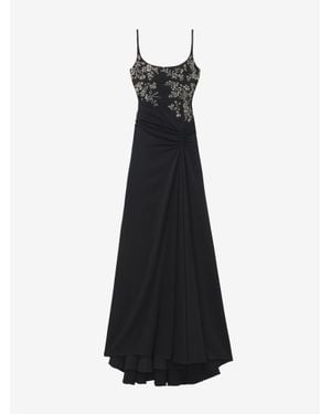 McQueen Floral Embroidery Evening Dress - White