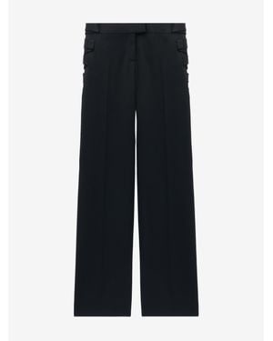 McQueen Ribbon Frogging Tailored Trousers - Black