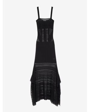 McQueen Viscose Knit Lace Dress - Black