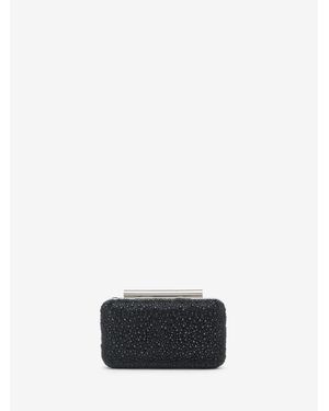 McQueen Crystal T-Bar Box Clutch - White