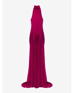 McQueen Silk Georgette Evening Dress - Pink