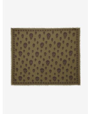McQueen Classic Skull Scarf - Green
