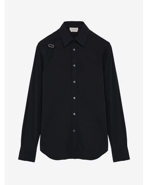 McQueen Harness Stretch-Cotton Shirt - Black