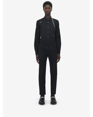 McQueen Wool Mohair Tailored Trousers - Blue