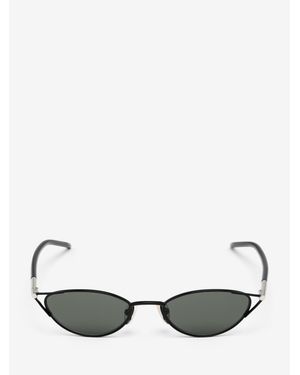 McQueen T-Bar Sleek Cat-Eye Sunglasses - Black