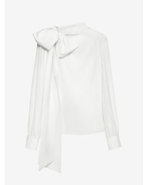 McQueen Shoulder Bow Blouse - White