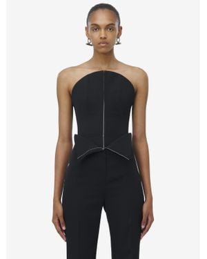 McQueen Wool Corset Top - Black