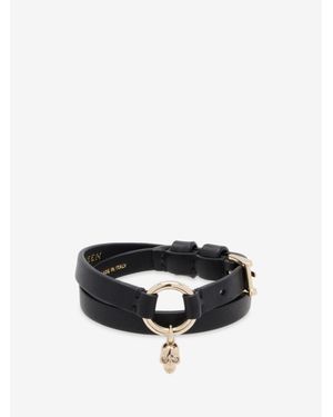 McQueen Skull Ring Double Wrap Bracelet - White