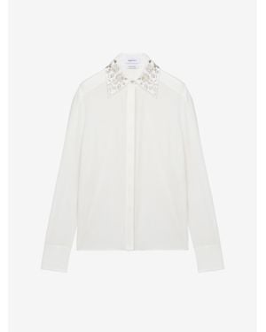 McQueen Floral Embroidery Shirt - White