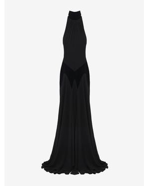 McQueen Silk Georgette Evening Dress - Black
