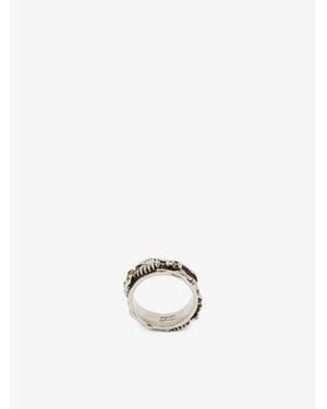 McQueen Dancing Skeleton Ring - White