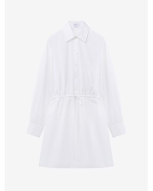 McQueen Tie Detail Shirt Dress - White