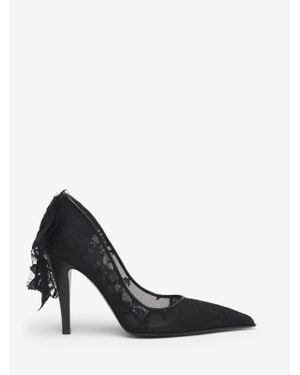 McQueen Heron Lace Pump - White