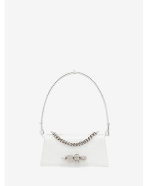 McQueen Jewelled Shoulder Mini - White