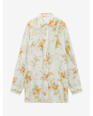 McQueen Floral Print Pyjama Shirt - White