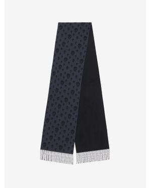 McQueen Double Face Skull Scarf - Blue