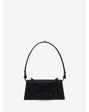 McQueen Jewelled Shoulder Mini - Black