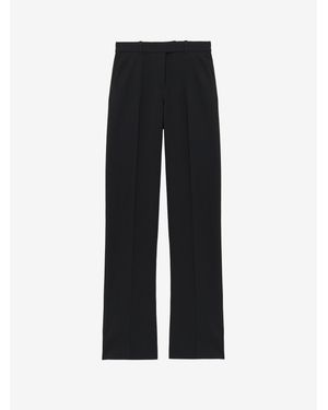 McQueen Wool Gabardine Tailored Trousers - Black