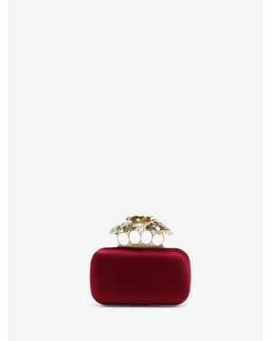 McQueen Carnation Knuckle Clutch - Red