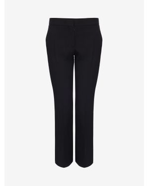 Alexander McQueen Tapered Mid-rise Crepe Trousers - Black