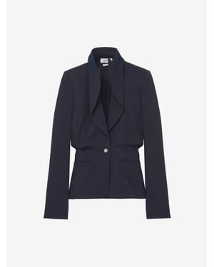 McQueen Folded Lapel Single-Breasted Jacket - Blue