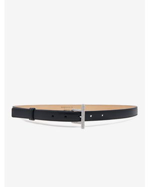 McQueen T-Bar Waist Belt - White