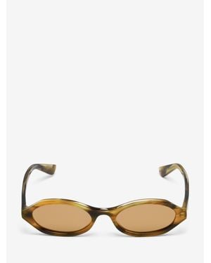 McQueen Geometric Oval Sunglasses - Natural