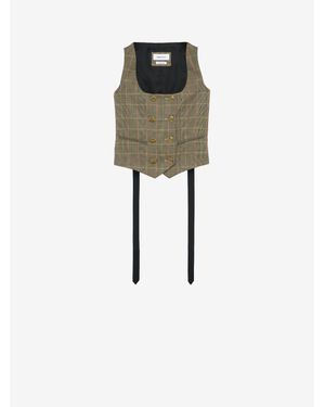 McQueen Country Check Waistcoat - Green