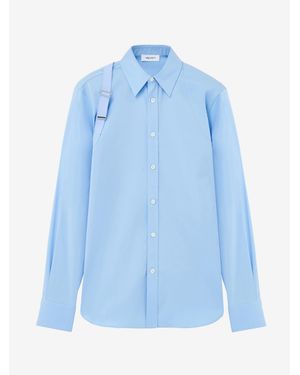 McQueen Logo Tape Harness Shirt - Blue