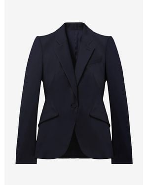 McQueen Wool Single-Breasted Jacket - Blue
